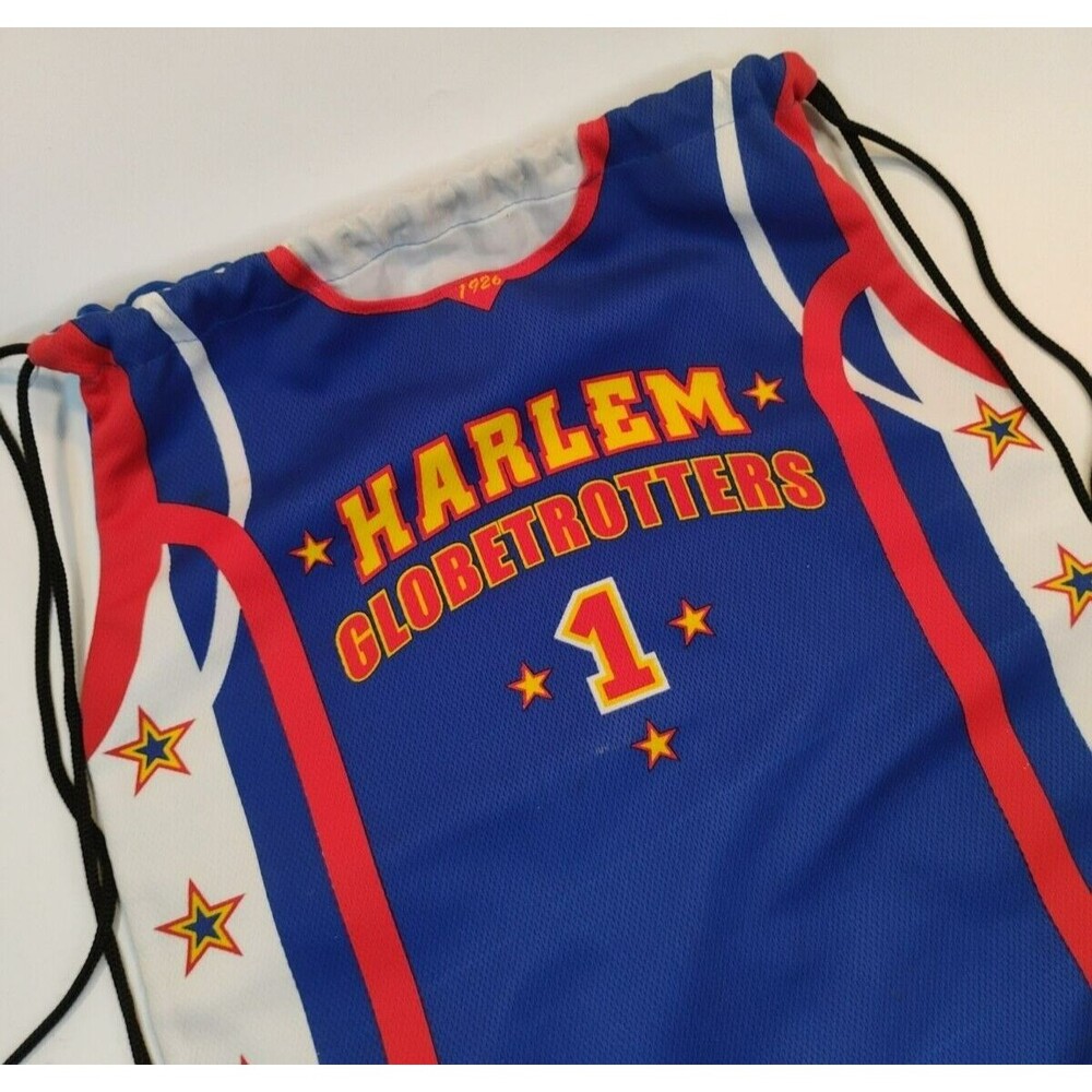 Harlem Globetrotters Jersey #1 Backpack Tote Bag Drawstring Sack Basketball NY